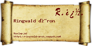 Ringvald Áron névjegykártya