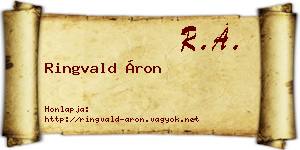 Ringvald Áron névjegykártya
